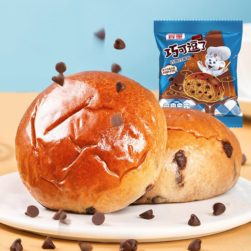 宾堡(bimbo)巧可逗 巧克力夹心儿童营养早餐面包 办公室零食巧可逗 10