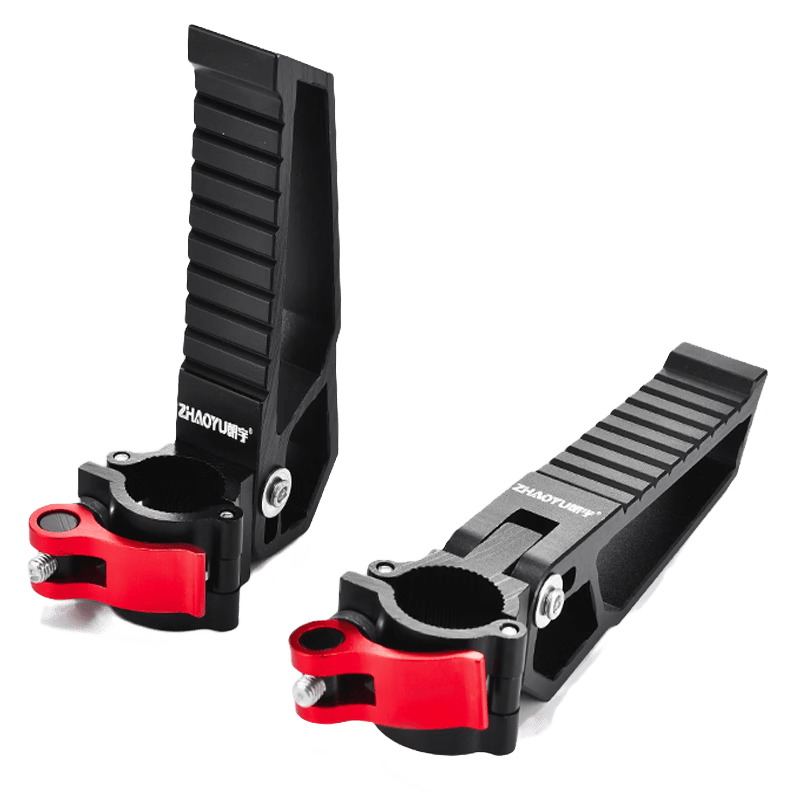 朝宇釣椅腳踏釣椅腳蹬板踩腳加厚鋁合金折疊腳蹬魚具釣魚椅配件 刀鋒腳踏(一對)