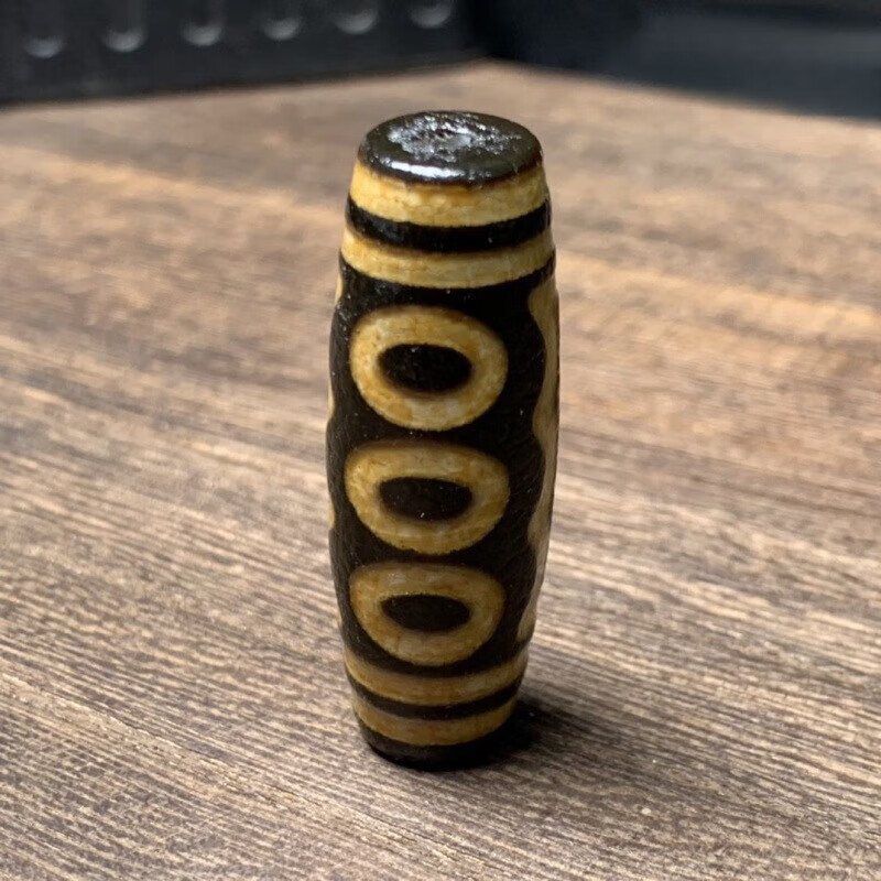 初凰 西藏至天珠包浆牙黄五眼天珠 吊坠包浆油润马蹄纹天珠 尺寸