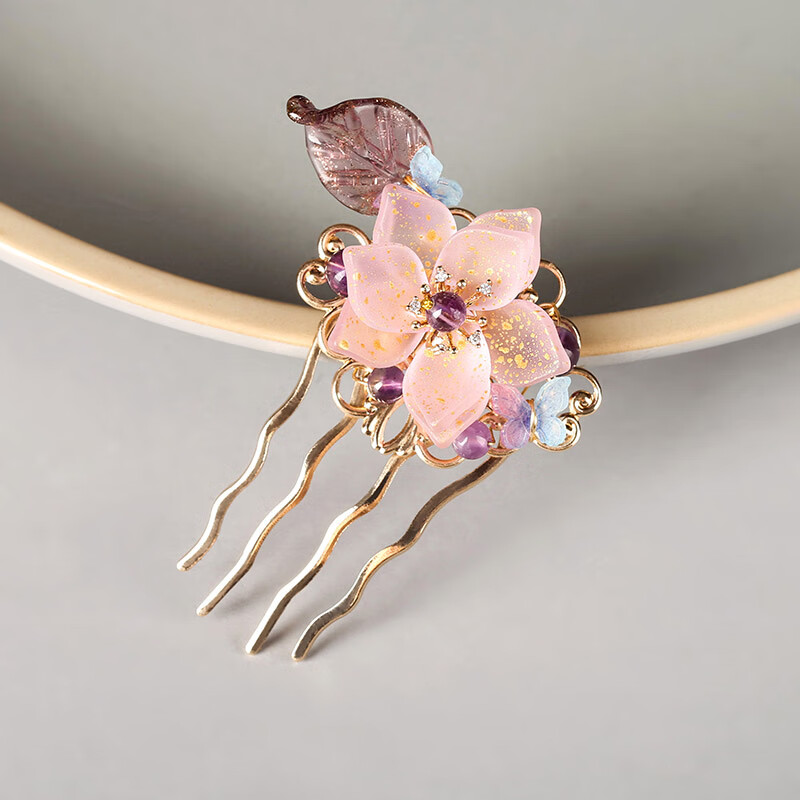 古风发梳插梳简约刘海梳金属盘发发卡扎发装饰复古梳丸子头发饰女