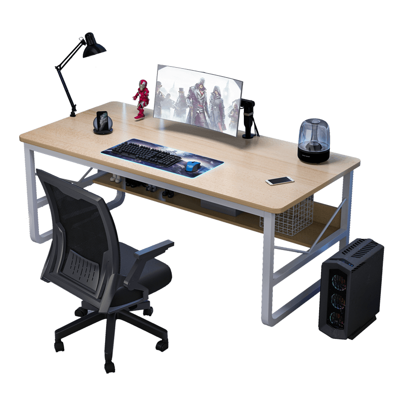 简座卧室电脑桌书桌家用台式办公宿舍学生字桌子简易出租屋小桌子工作台 【升级双层加固腿】枫樱木色120*60*72cm