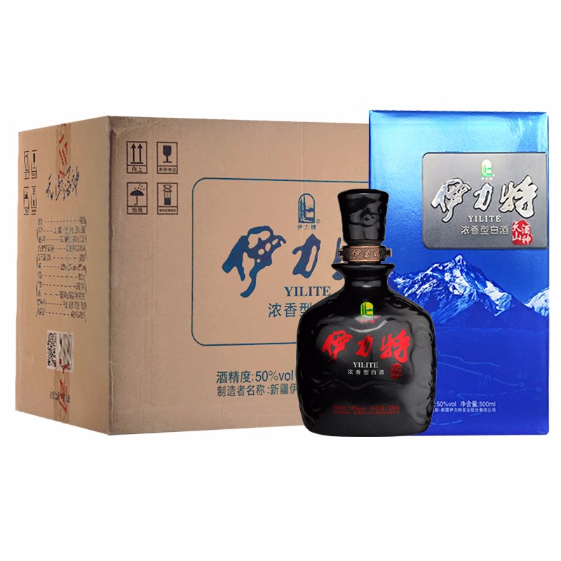伊力特50度浓香型500ml,伊力特所有酒的图片 伊力牌 伊力特天山酒神50度浓香型白酒500ml 6瓶整箱