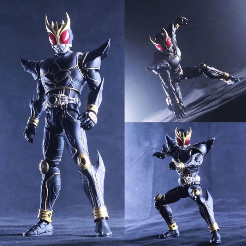激射真骨雕假面骑士蒙面超人磁控发光究极黑目空我黑红金模型 wd真骨