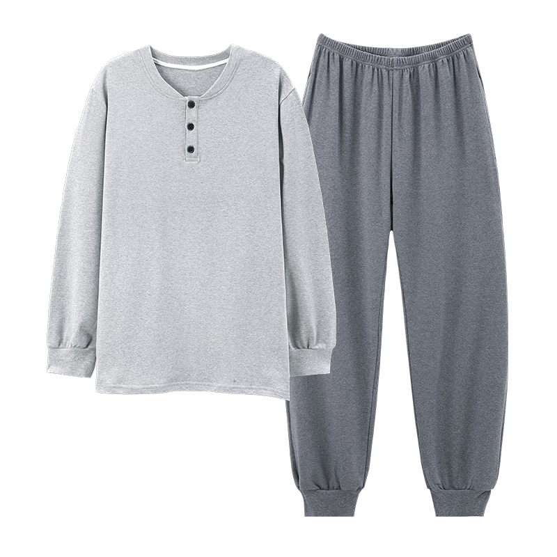 猫人(MiiOW)仿棉舒适 春秋新款 长袖开衫 套头套装 男士可外穿家居服 06M73027 4XL --建议【180-210】斤