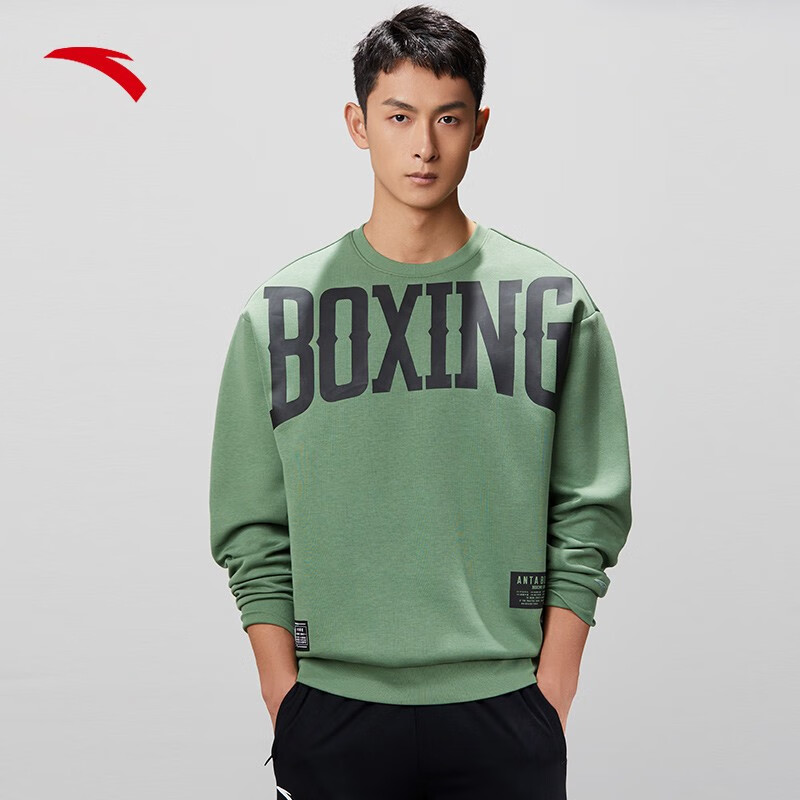 安踏(anta)套头卫衣男新款大logo街头潮流休闲卫衣 春麦绿-4 4xl/195