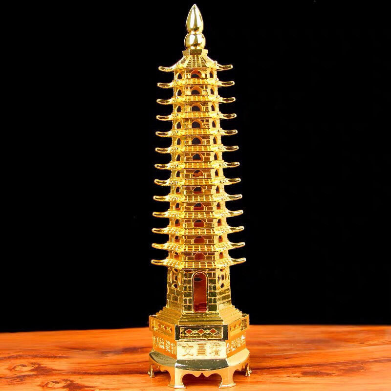 霏皖文昌塔 纯铜文昌塔男孩女孩通用全铜13层十三层九层客厅书桌摆件