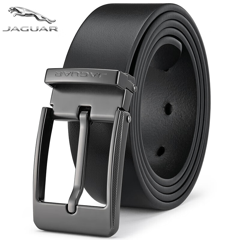 jaguar捷豹皮带男士真皮高档针扣腰带头层牛皮休闲裤带礼物送老公男友