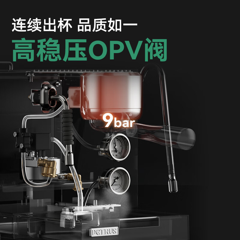 柏翠意式半自动咖啡机三锅炉双泵全半自动家用商用小型浓缩蒸汽打奶泡机 PE3900 节日送礼物 海盐白( 下单前咨询送惊喜赠品 )