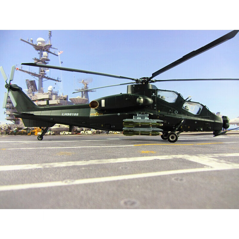 1:32武直十 武装直升机 直10战斗机WZ-10直10飞机合金军事模型礼品 1:32墨绿色
