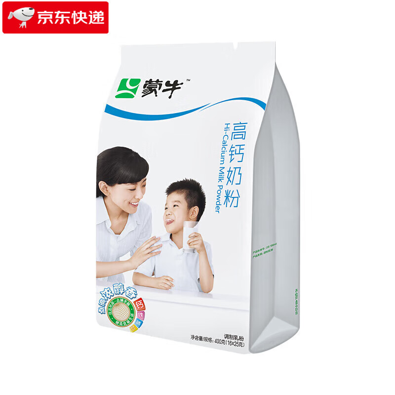 蒙牛高钙奶粉400g袋装青少年学生营养早餐牛奶粉冲饮 高钙奶粉400g