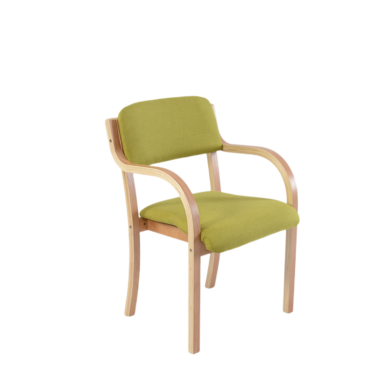 星恺现代简约木质餐椅日式曲木靠背扶手椅北欧家用办公椅 PU不可拆洗款(颜色请备注)