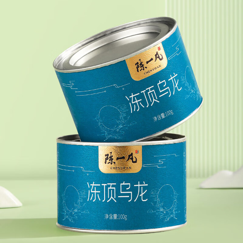 陈一凡冻顶乌龙茶叶台湾高山乌龙茶新茶罐装浓香型乌龙茶可冷泡茶 【尝鲜小罐】冻顶乌龙100g*1罐