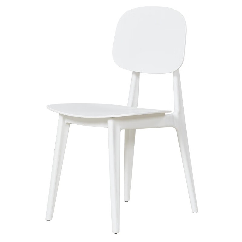 切锐地  北欧风格简约现代加厚塑料椅健康环保防滑家用餐椅时尚个性马卡龙椅舒适靠背办公接待洽谈椅 白色  单张价格 2张起售