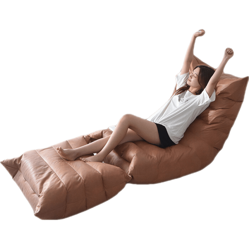 木作之合 懒人沙发 毛毛虫豆袋客厅 阳台小户型榻榻米北欧豆袋 单人休闲沙发 棕色 毛毛虫懒人沙发