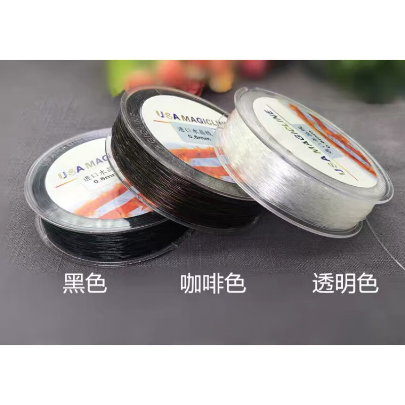 胖东来同款进口牛筋弹力绳USA圆形耐磨水晶弹力线串珠子线文玩手 透明0.5mm/卷 约70米一卷