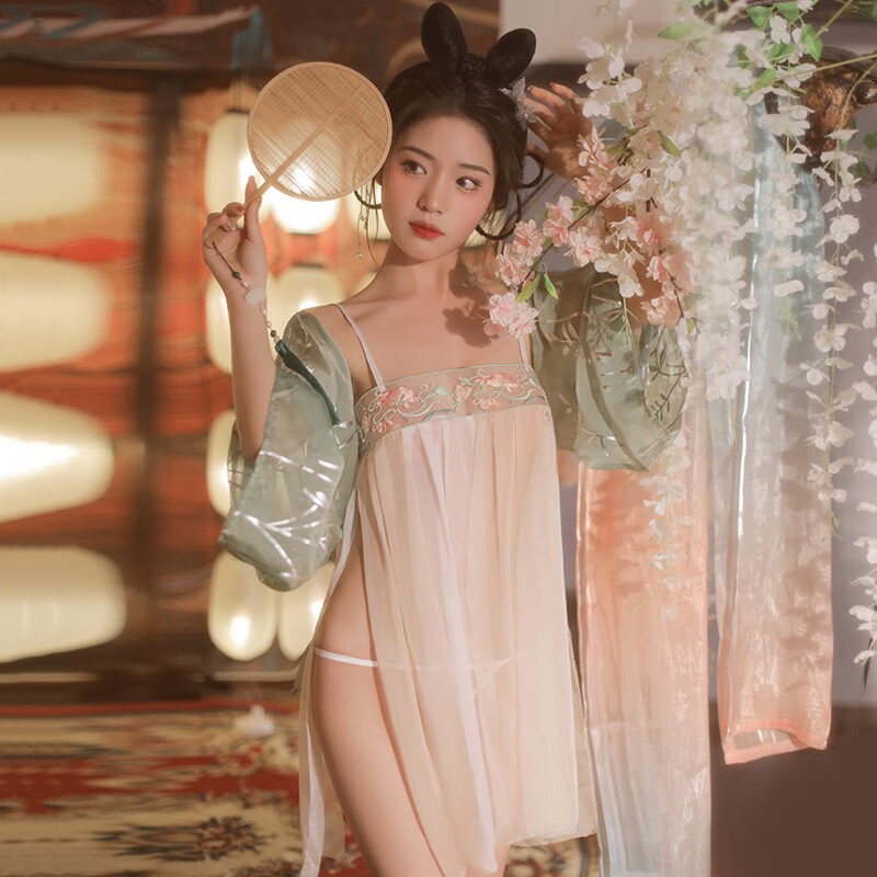 霏慕 古典唐风飘逸纱裙装古装情趣内衣女高开叉旗袍性感诱惑制服套装