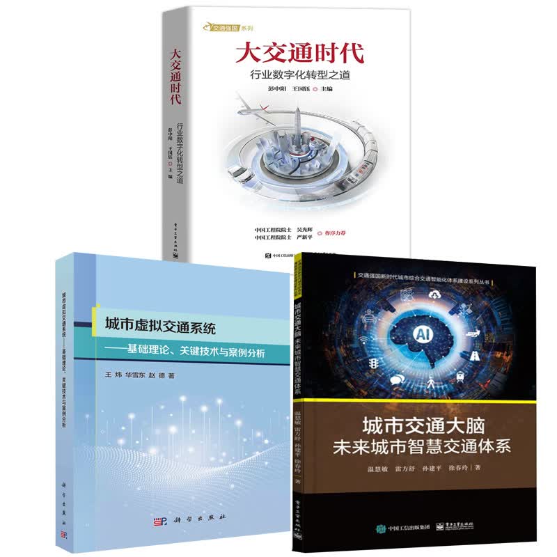 【全3本】城市交通大脑未来城市智慧交通体系城市虚拟交通系统理论基础关键技术与案例分析大交通时代交通行业数字化转型之道书籍