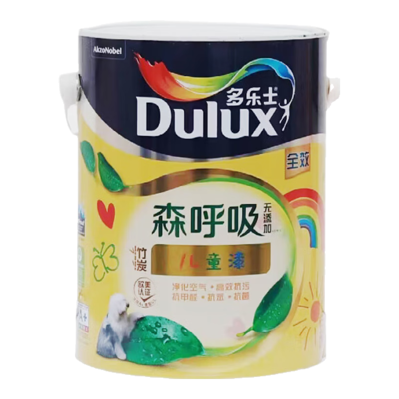 多樂士（Dulux）兒童漆淳零抗病毒兒童房護(hù)敏乳膠漆室內(nèi)家用環(huán)保涂料 森呼吸兒童漆5升