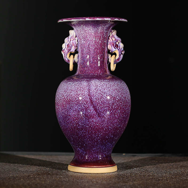 轩 均窑变陶瓷花瓶现代新中式家居客厅玄关装饰柜装饰品插花瓷器摆件