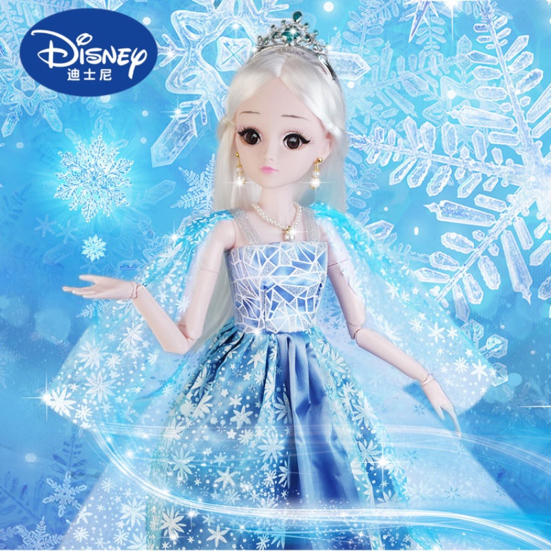 迪士尼3d真眼换装芭比娃娃女孩玩具冰公主芭比娃娃礼盒芭比娃娃洋娃娃