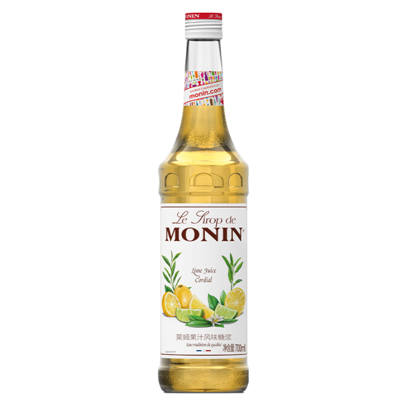 莫林（MONIN） 莱姆果汁风味糖浆玻璃瓶装 700ml咖啡伴侣鸡尾酒调酒浓缩糖浆