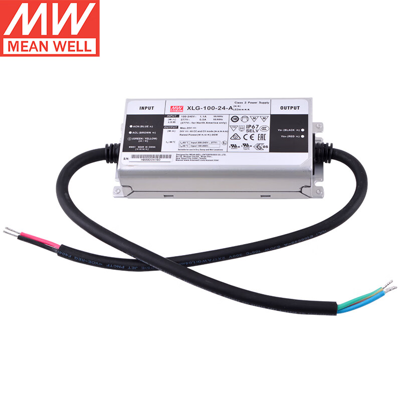 明纬（MEANWELL）XLG-100-24-A恒功率LED驱动器金属机壳防水电源 4A24V