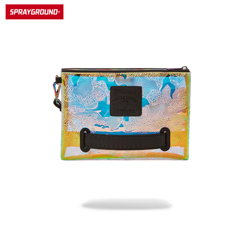 sprayground新款透明镭射手拿包炫彩个性手抓包ins风信封包情人节礼物