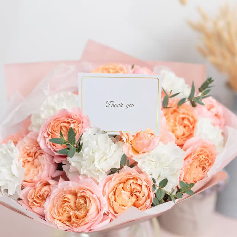 简约烫金鲜花束贺卡生日节日礼物祝福语留言小卡片信封批发uhfr 好的