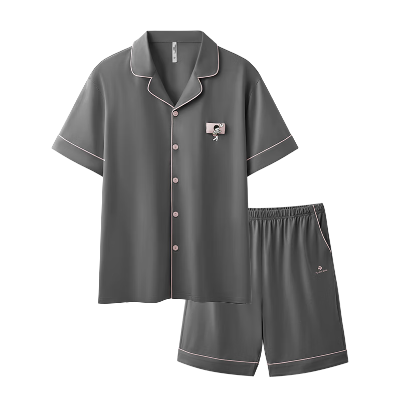 有棵树【成毅同款】植物停螨衣睡衣女夏季抑螨抗菌纯棉短情侣家居服套装