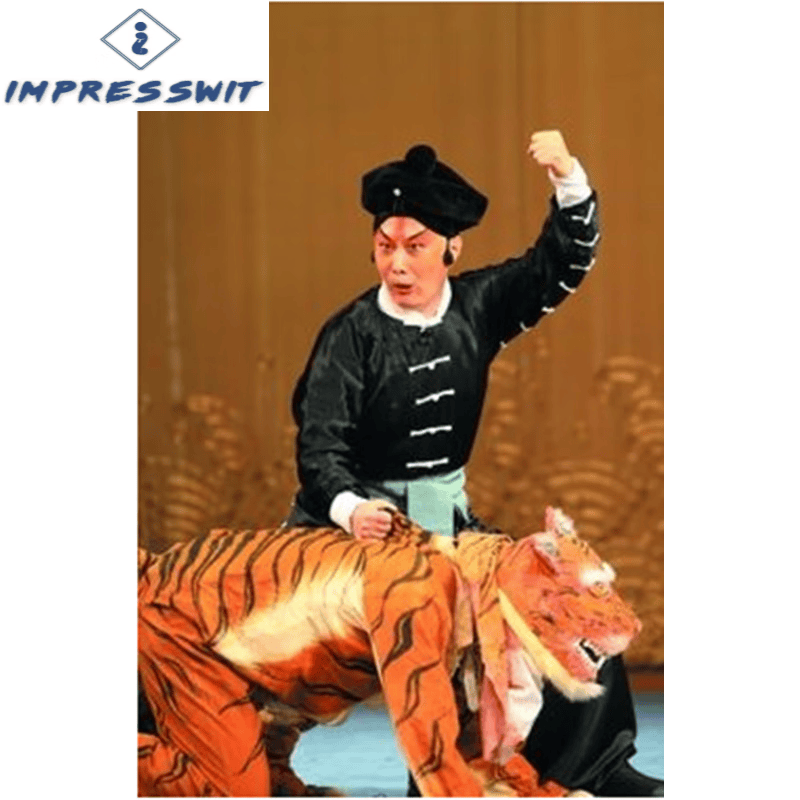 impresswit武松打虎衣服套装戏剧戏曲演出服装黑色武打衣武生衣服夜行