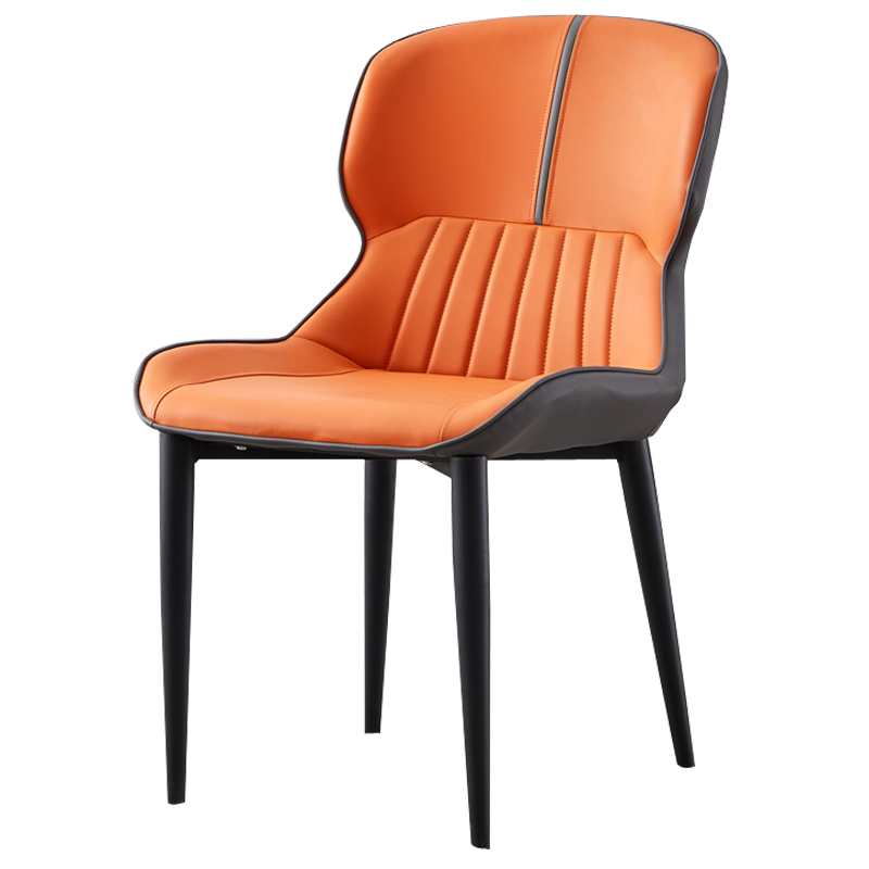 新颜值主义餐椅家用餐桌椅子轻奢靠背椅凳子软包座椅YZ835 橘色(2把装)