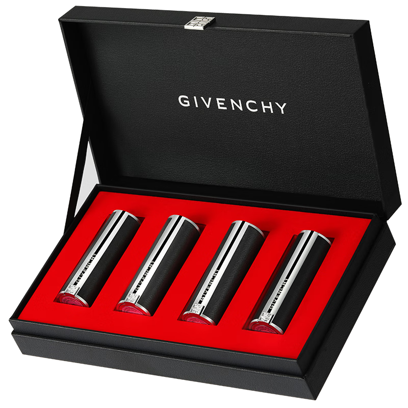 紀梵希（Givenchy）唇釉口紅4支禮盒棒棒糖唇膏+小羊皮+粉絲絨+唇蜜 有效期2026/8/30