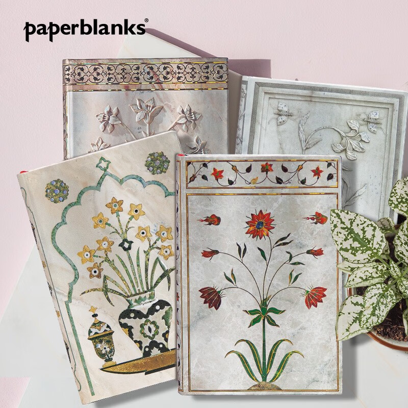 paperblanks佩兰克笔记本泰姬陵花系列笔记本简约欧式复古风文艺精致学生随身便携小本子 阿格拉/小本/有线