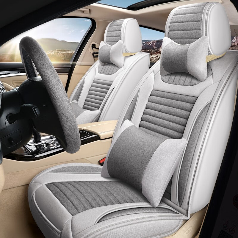 欧玛奴亚麻坐垫新老一汽大众捷达2014/15/16年2020款专用汽车座套四季