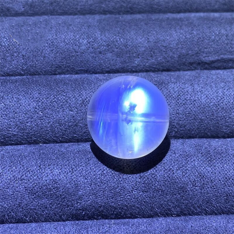 艺香天然月光石珠白蓝月光单珠 拉长石圆珠diy配饰配件多宝手链配珠