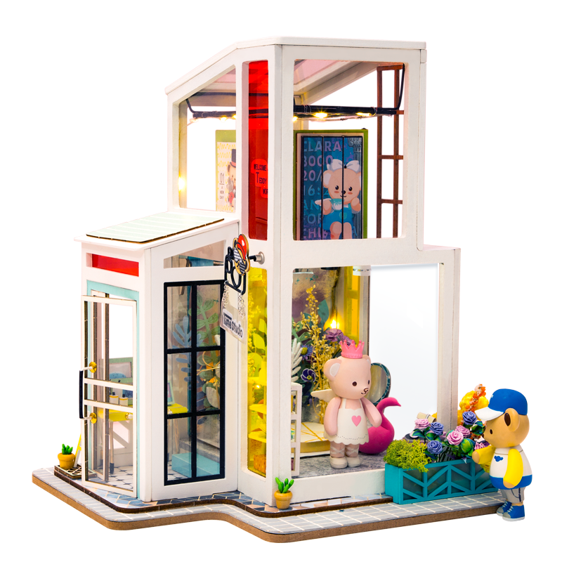 若态diy手工小屋艺术屋3d立体拼图积木质拼装玩具儿童节日新年礼物 TD01时空照像馆（无人偶） DIY小屋