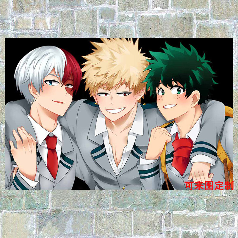 狼天影 我的英雄学院海报墙贴墙纸漫画宿舍日式卡通动漫墙画贴纸定制