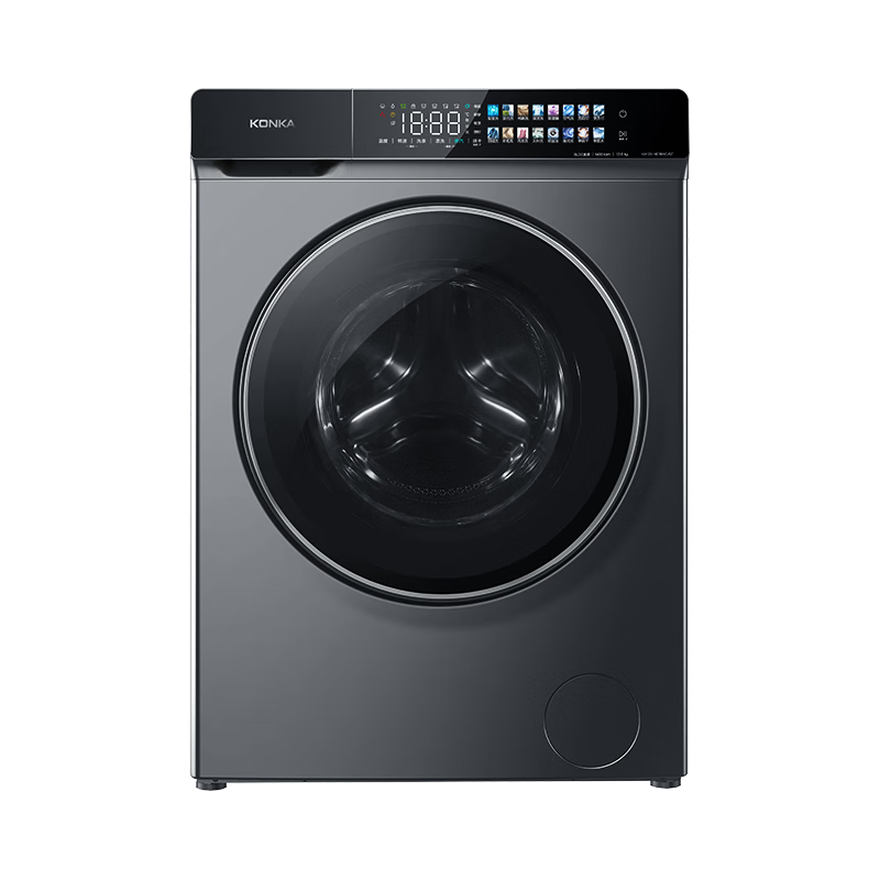 康佳12kg大容量臻彩系列洗烘一体滚筒洗衣机 触控彩屏 多重除菌除螨