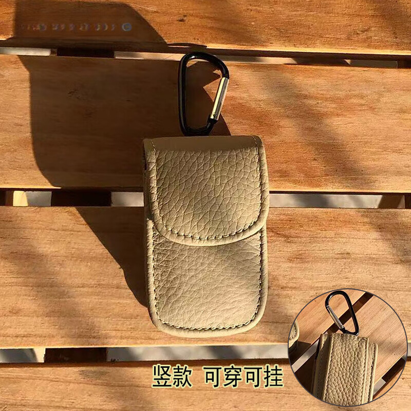 折疊眼鏡盒真皮優(yōu)質(zhì)頭層老花男女便攜防壓牛皮老年鏡套可穿掛皮帶 頭層駝色豎款（穿掛兩用款）