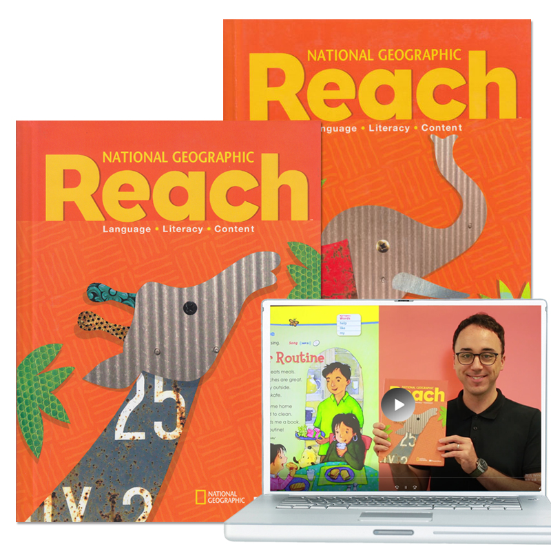 英景教育美国本土Reach一年级英语教材双外教少儿英语外教在线视频课程 课程+2教材