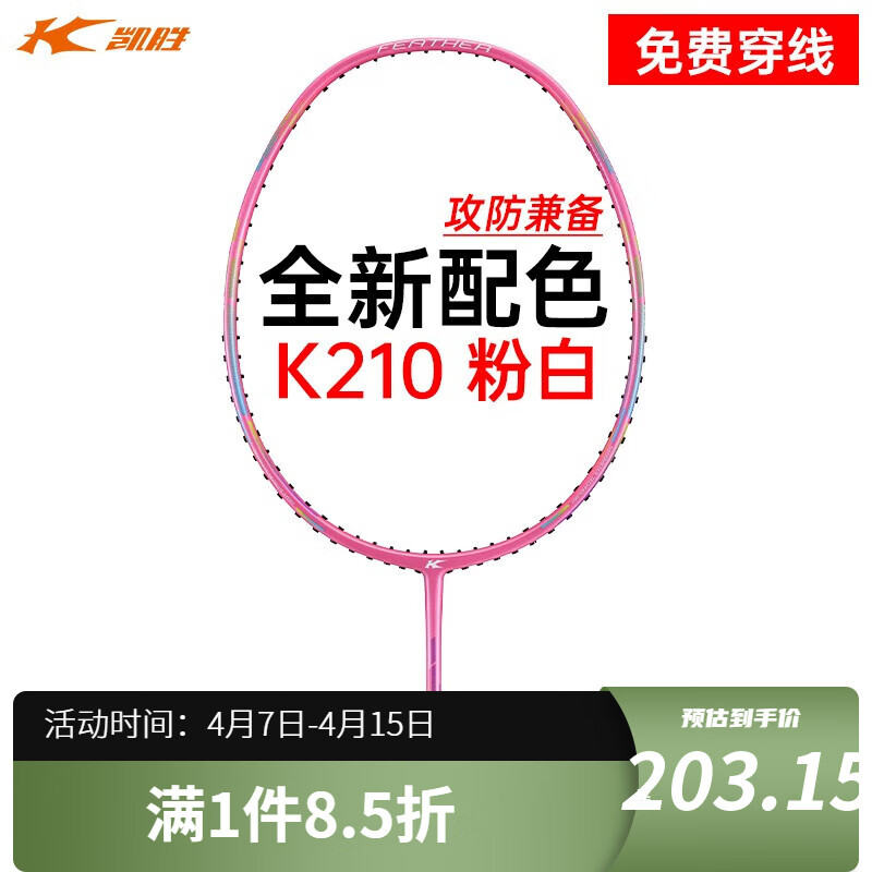 凯胜(kason)b110 pro羽毛球拍单拍全碳素纤维攻守兼备全能初级训练