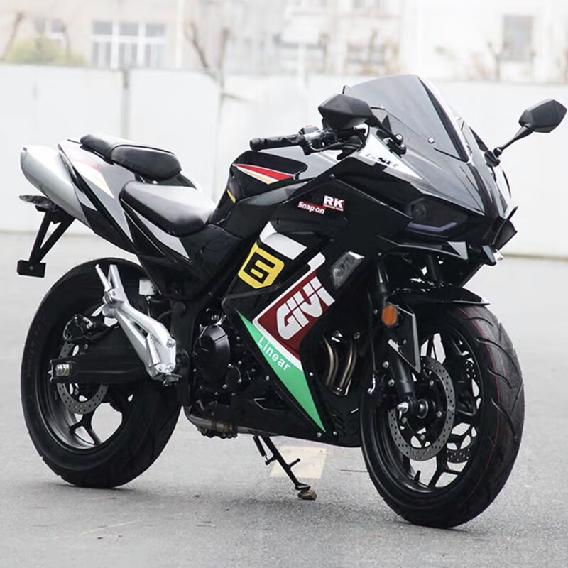 摩托车跑车电喷重型机车街车趴赛公路赛可上牌 黑色 国四:宗申200cc