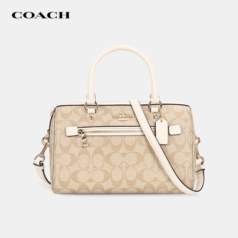 蔻驰 coach 奢侈品 女士经典logo印花水桶包 波士顿包