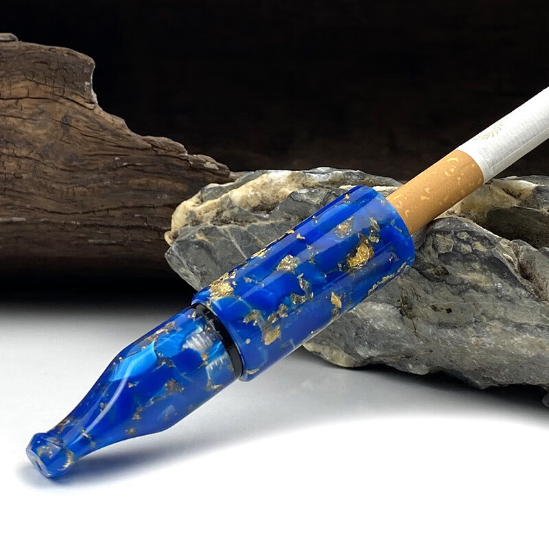 luxfo蓝色树脂烟嘴9mm活性炭烁石软木过滤芯使用粗中细三用送转换头送