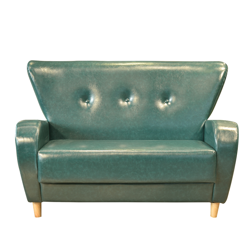 后冠(HOUGUAN) 西餐厅沙发桌椅组合复古工业风餐饮卡座沙发会所咖啡厅休闲区洽谈沙发 军绿色双人位沙发