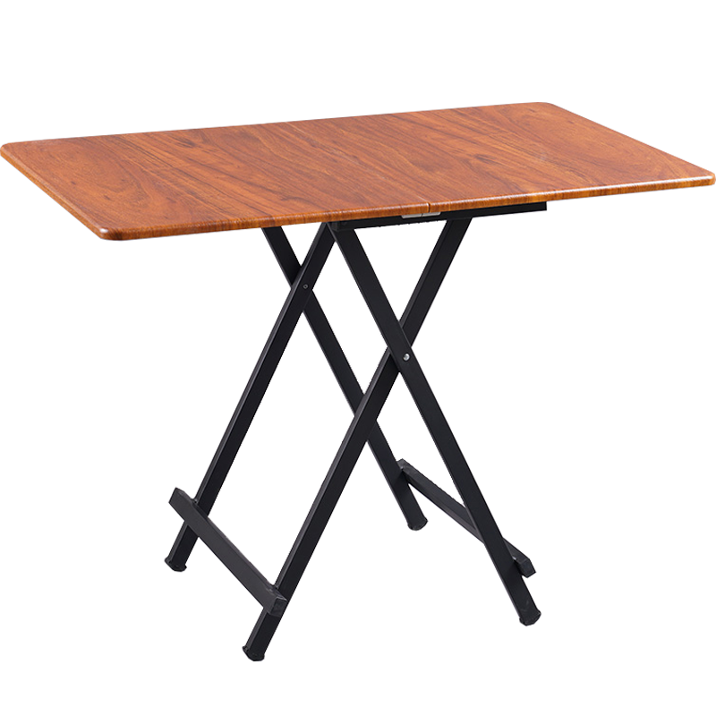 非洲鹰折叠桌餐桌家用小型可折叠饭桌简易长方形桌椅组合户外摆摊长条桌 黑色60*100厘米桌面