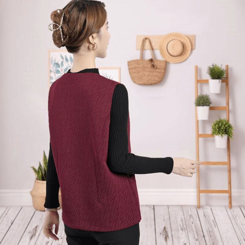 风宽松女2023新款洋气女外穿百搭秋季中年女士显瘦 砖红色常规款圆角