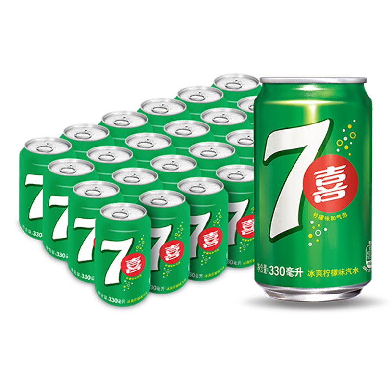 百事可乐 7喜 7up柠檬味碳酸饮料330ml*24  Pepsi 新老包装随机发