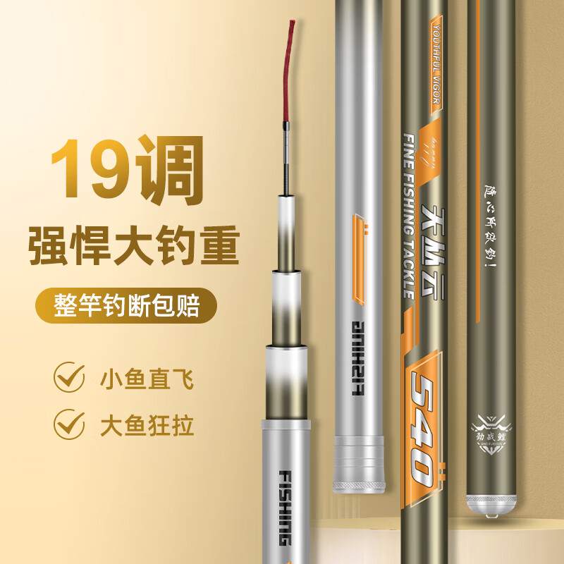 综合鱼竿钓鱼竿手杆超轻超硬台钓竿碳素轻量大小综合 天丛云-6h19调3