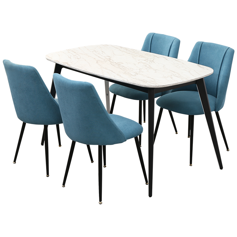 全友家居现代北欧餐桌椅组合轻奢铁艺小户型客餐厅饭桌椅子家具DX107022 餐桌A（不带椅子）